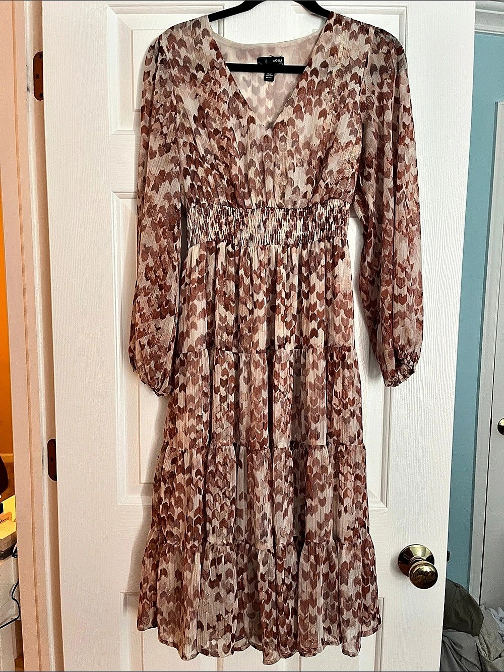 AQUA Animal Print Midi Dress